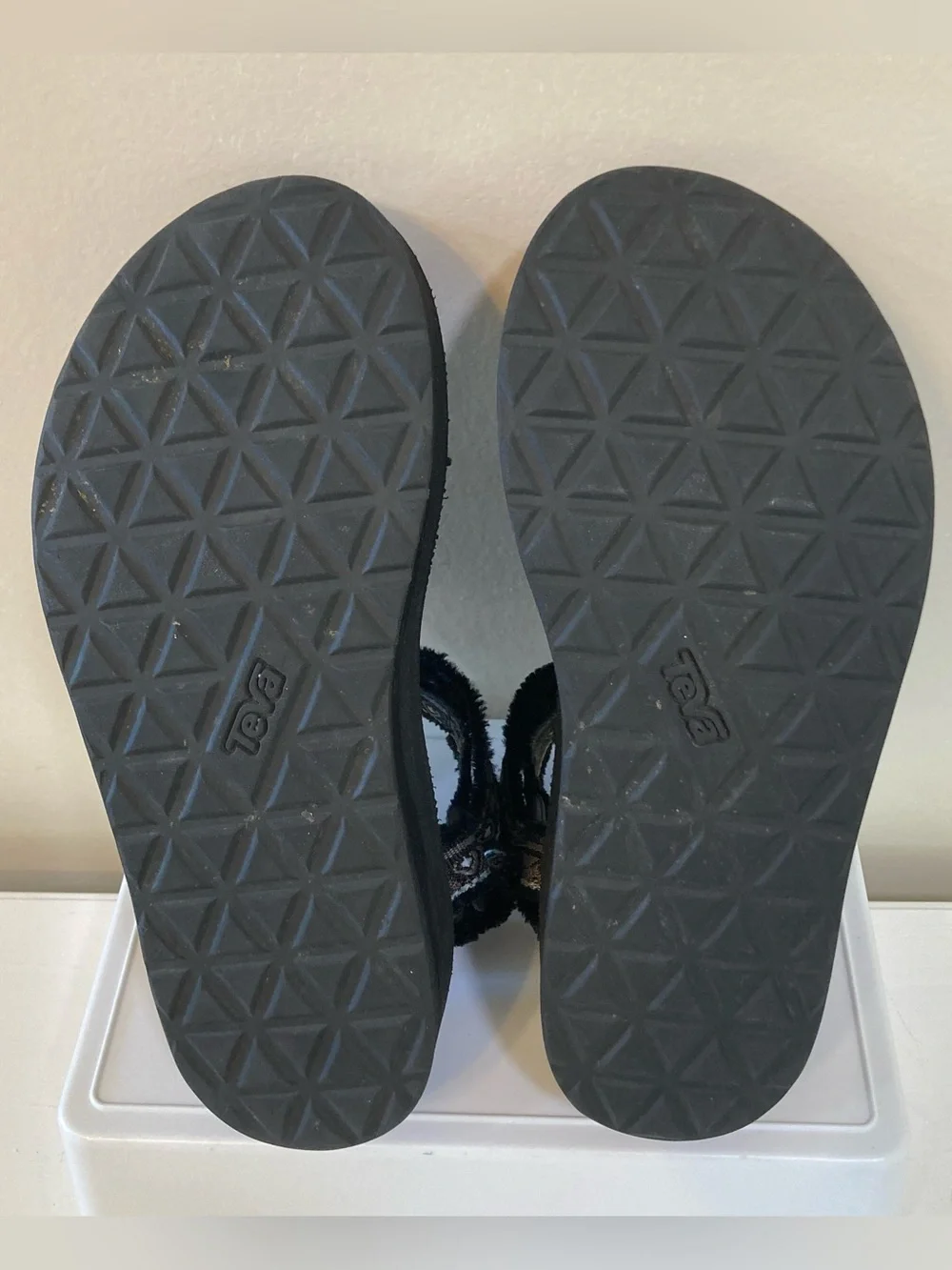 Teva Flatform Universal Maressa Womens Sz 6 Black Sandals Strappy